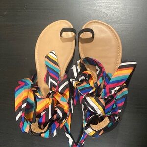 INC Medria Toe-Thong Tie-Up Flat Sandals
